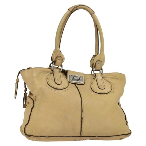 Chloe Handbags - Chloe Paddington Tote Bag Leather Beige Auth am8249
